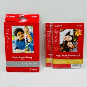 Canon Photo Paper Plus Glossy II and Photo Paper Glossy Pack.